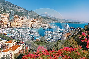 Aerial view of the coast in Monaco