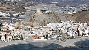 aerial view of the coast of the municipality of Castell de Ferro in the province of Granada, Andalusia.