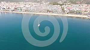 Aerial view of the coastal city resort Marmaris, Turkey