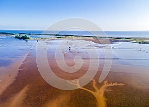 Aerial view of coastal district of Giao Thuy, Namdinh province, Vietnam