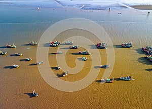 Aerial view of coastal district of Giao Thuy, Namdinh province, Vietnam
