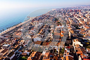 Aerial view of coastal Spanish city of Vilassar de Mar photo