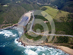 Aerial view of coastline