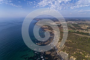Aerial view of the coastline and cliffs near the Esteveira Beach in Aljezur photo