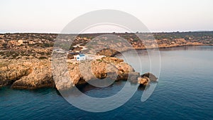 Aerial Agioi Anargyroi Chapel, Cavo Greco, Cyprus photo