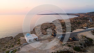 Aerial Agioi Anargyroi Chapel, Cavo Greco, Cyprus photo