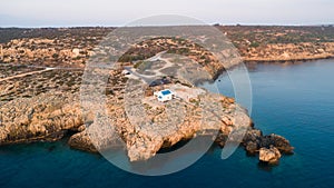 Aerial Agioi Anargyroi Chapel, Cavo Greco, Cyprus photo