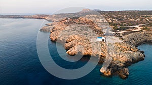 Aerial Agioi Anargyroi Chapel, Cavo Greco, Cyprus photo