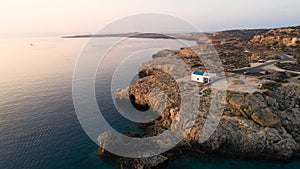 Aerial Agioi Anargyroi Chapel, Cavo Greco, Cyprus photo