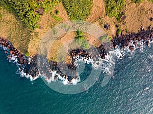 Aerial View of the coastline of Vasco da Gama in Goa India