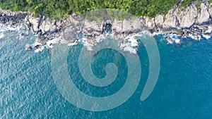 Aerial view of coastline of Vietnam