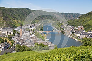 Aerial view at Cochem and river Moselle