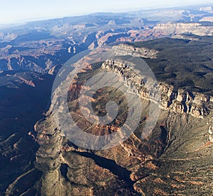 Aerial view of Colorado grand canyon, Arizona, usa