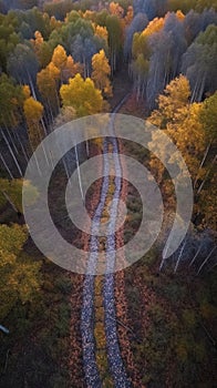 Aerial View of Colorfull Mountain With Trees Landscape AI Generative