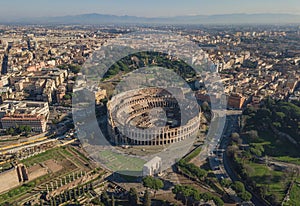 Aerial view of Colosseum