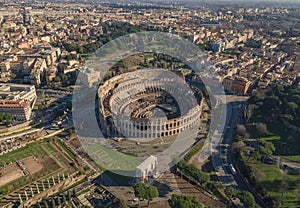 Aerial view of Colosseum