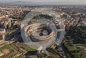 Aerial view of Colosseum