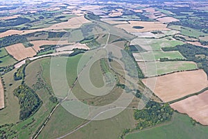 Aerial view of Combe Gibbet, England photo