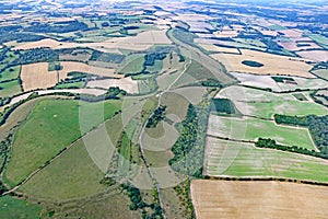 Aerial view of Combe Gibbet, England photo