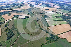 Aerial view of Combe Gibbet, England photo