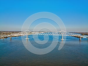 Aerial View of the Commodore Barry Bridge in Chester Pennsylvania