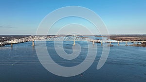 Aerial View of the Commodore Barry Bridge in Chester Pennsylvania