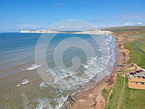 Aerial View of Compton Bay, Isle of Wight, England