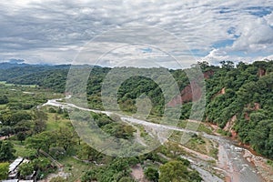 Aerial view of the Conchas River in Metan province of Salta Argentina