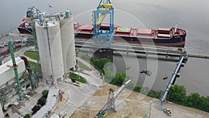 Aerial View of Concrete Batching Plant Camden New Jersey Waterfront