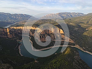 Aerial view of Congost de Mont Rebei in Spain, Europe