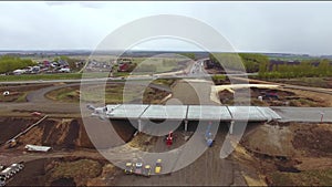 Aerial view construction of a new highway
