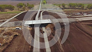 Aerial view construction of a new highway