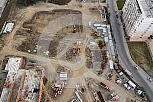 Aerial view:Construction building