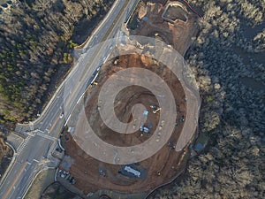 Aerial view of new condo construction