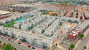 Aerial view. a contruction area with new buildings. spain, costa blanca, alicante, torrevieja.