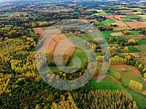 Aerial view contryside landscape photo