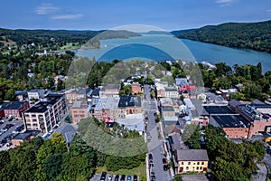 Aerial view of Cooperstown, New York