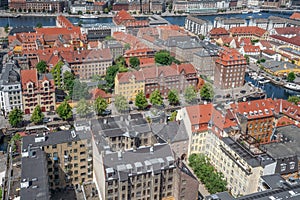 Aerial view of Copenhagen City and canals - Copenhagen, Denmark