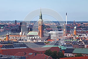 Aerial view of Copenhagen City Hall