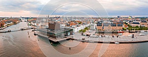 Aerial view of the Copenhagen Opera houseaerial panoramic view of the Copenhagen