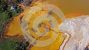 Aerial View of Copper Mine Pollution