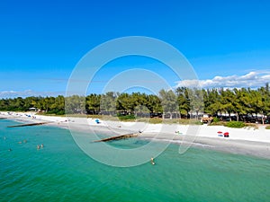 Aerial view of Coquina Beach, Anna Maria Island