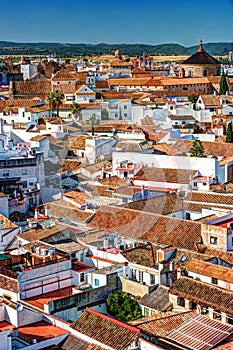 Aerial view of Cordoba city in Spain.