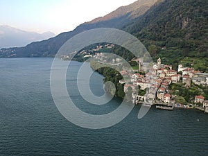 Aerial view of Corenno Plinio