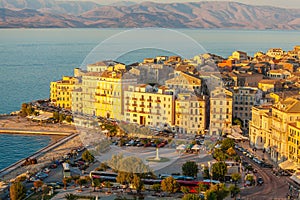 Aerial view on Corfu city