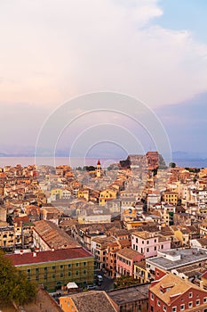 Aerial view on Corfu city