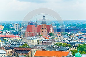 Aerial view of the Corpus Christi Church in the Kazimierz district of Krakow/Cracow in Poland. ...IMAGE
