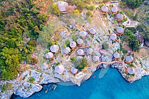Aerial view of Cottage on the Si chang island, Thailand
