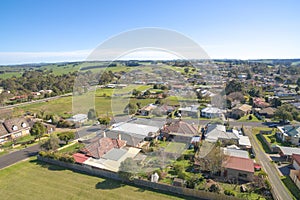 Aerial view of country town, Australia