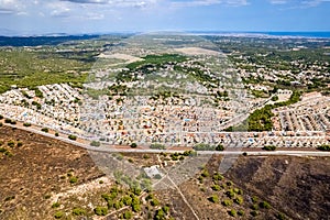 Aerial view countryside of Pinar de Campoverde townscape. Spain photo
